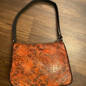 Y2K Shoulder Bag Orange Snake Print VIntage